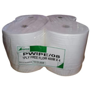 1 Ply Free Flow Hand Paper Towel 195mm X 400m PTC WIP-006, Pack Of 4