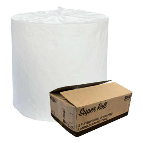 2 Ply Laminated Super Roll Hand Paper Towel 195 x 200m, Pack of 6, PTC ...