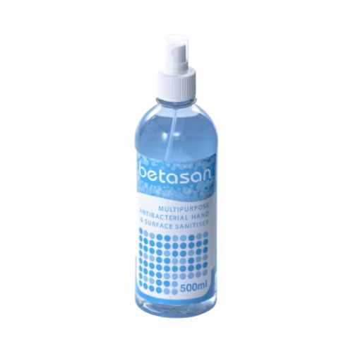 Betasan 70% Alcohol 9 X 500ml Hand Sanitiser Liquid Spray Refills BPR-LIQ-006