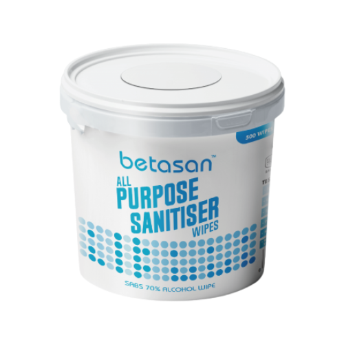 Betasan All Purpose Sanitiser Wipes 500 Sheet Bucket SWC-BET-003 Betasan All Purpose Sanitiser Wipes 500 Sheet Bucket SWC-BET-003