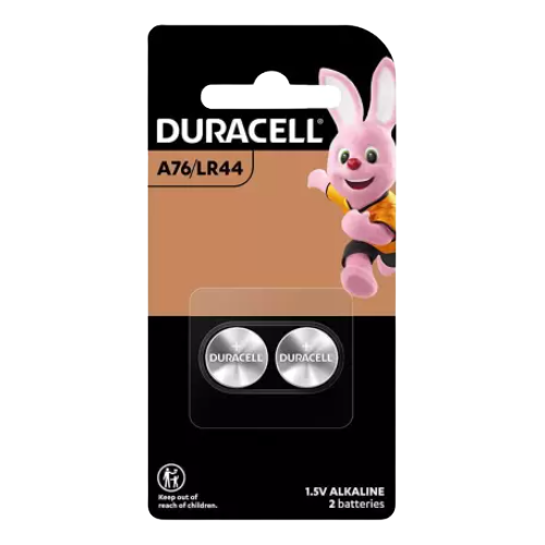 Duracell Alkaline LR44 Coin Batteries 2 Pack. Box of 10