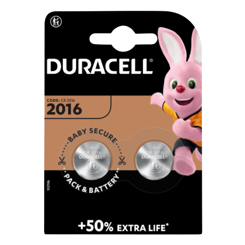 Duracell Lithium DL 2016 Coin Batteries 2 Pack, Box of 10