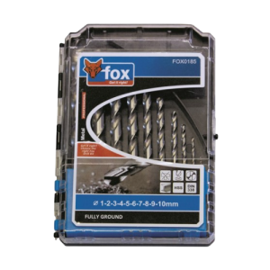 Fox Metal Drill Bit Fully Ground Set 1-10mm, 10 Piece