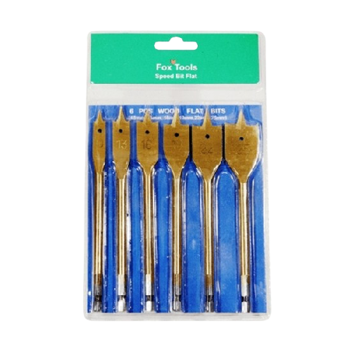 Fox Spade / Flat Wood Drill Bit Set Pro 10-25mm, 6 Piece