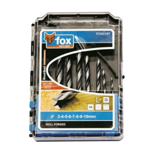 Fox Brad Point Wood Drill Bit Rolled Forged Set 3-10mm, 8 Piece