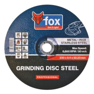 Fox Abrasive Metal, Inox Stainless Steel Grinding Disc 6mm x 230mm Professional