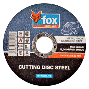 Fox Abrasive Standard Inox Cutting Disc 1.6mm x 115mm Standard