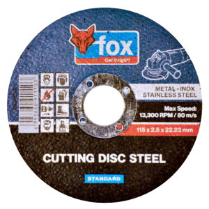 Fox Abrasive Standard Inox Cutting Disc 2.5mm x 115mm Standard