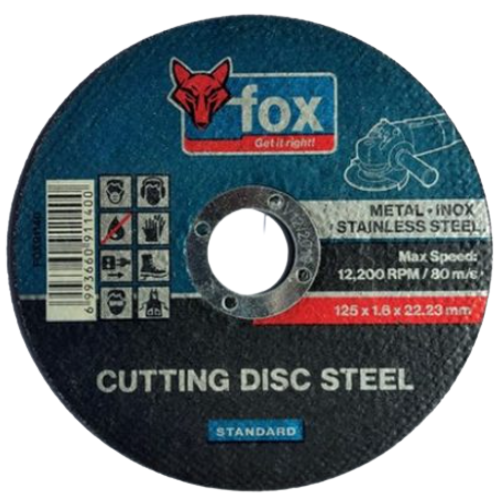 Fox Abrasive Inox Cutting Disc 1.6mm x 125mm Standard