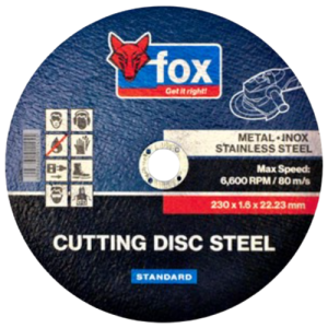 Fox Abrasive Inox Cutting Disc 1.6mm x 230mm Standard