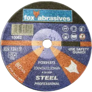 Fox Abrasive Steel Cutting Disc 3.0mm x 230mm - Professional