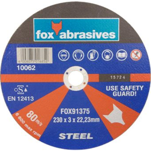 Fox Abrasive Steel Cutting Disc 3.0mm x 230mm - Standard