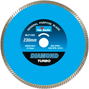 Fox Diamond Turbo Marble Cutting Disc 2.8mm x 230mm - Professional