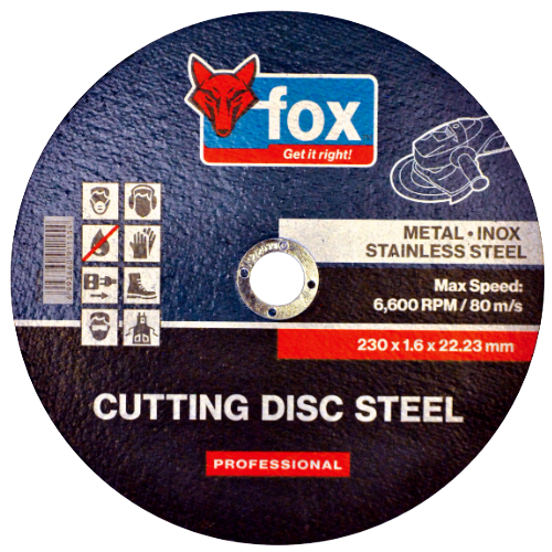 Fox Abrasive Inox Cutting Disc 1.6mm x 230mm Professional