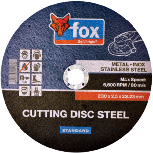 Fox Abrasive Inox Cutting Disc 2.5mm x 230mm Standard