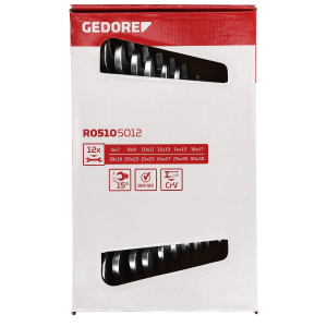 Gedore Red Double Open End Spanner Set 12 Piece R05105012