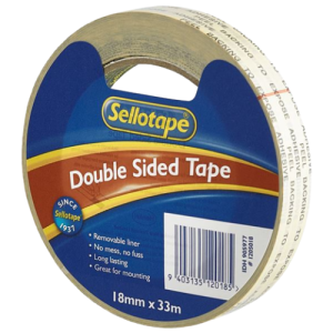 Sellotape Yellow Double Sided Tape 18mm x 33m