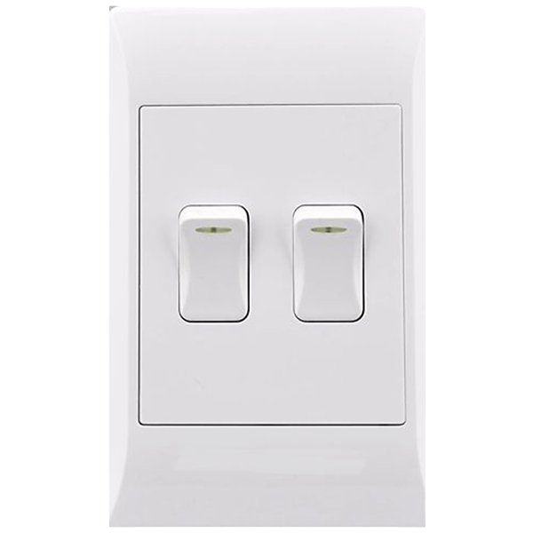 Electricmate 2 Lever 2-Way 2 x 4 Switch, White