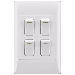 Electricmate 4 Lever 2 x 4 Switch, White