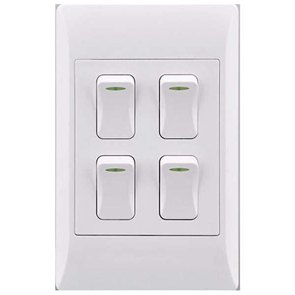 Electricmate 4 Lever 2 x 4 Switch, White