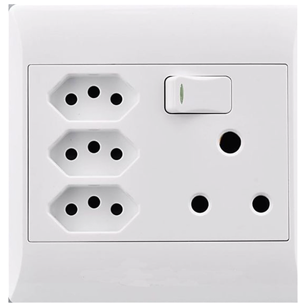 Electricmate White 3 x Euro Socket + 16A, 4 x 4