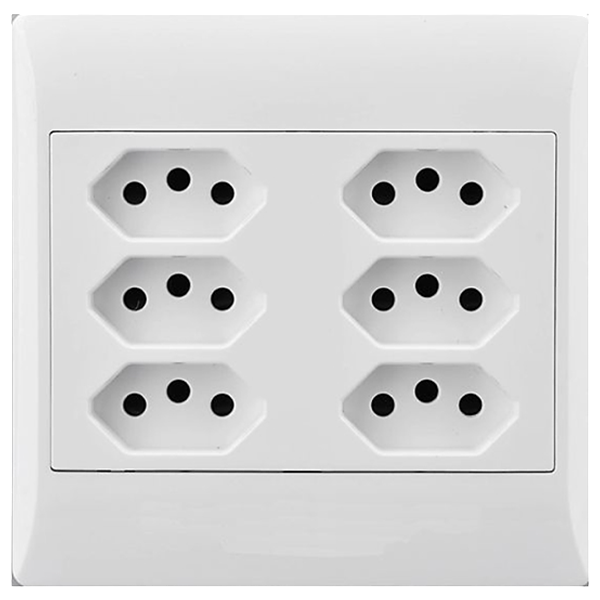 Electricmate White 6 x Euro Socket, 4 x 4