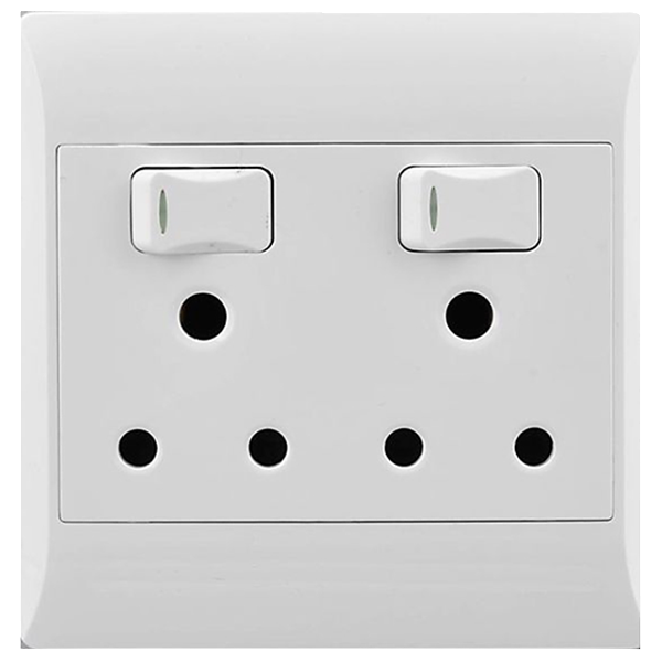 Electricmate White Double Socket 16A, 4 x 4