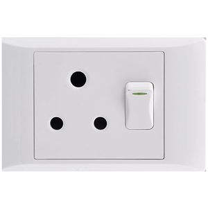 Electricmate White Single Socket 16A, 2 x 4