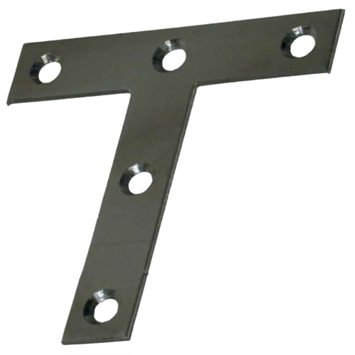 Fascor Galvanized Black Tee Bracket, Pack of 2