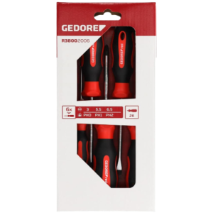 Gedore Red Screwdriver Set 6 Piece PH + SL 2C Handle, R38002006