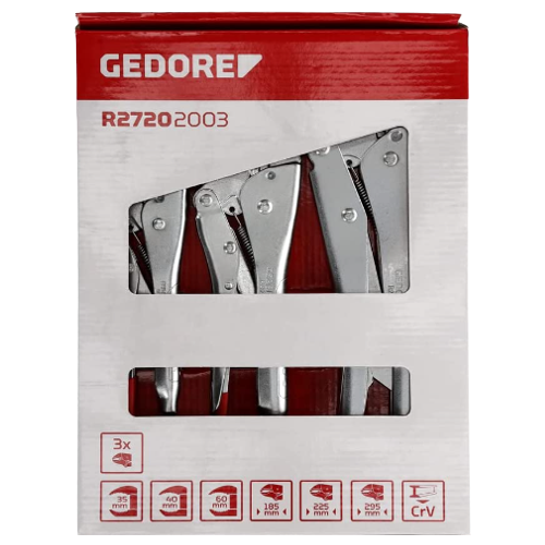 Gedore Red Vicegrip 7 inch to 12 inch Set 3 Piece R27202003