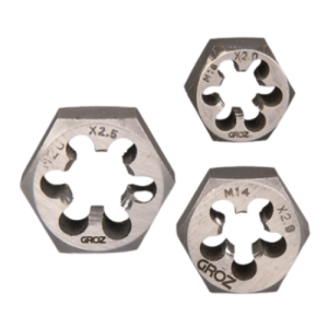 Groz Carbon Steel Right Hand Die Nuts M3 to M8 - Medium Coarse