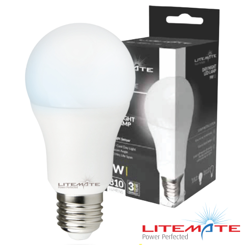 Litemate Day and Night Sensor Led Light Bulb - A60 E27, 9 Watt