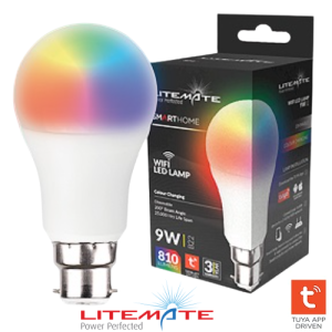 Litemate Smart Wifi Controlled Led Light Bulb - A60 E22, 9 Watt