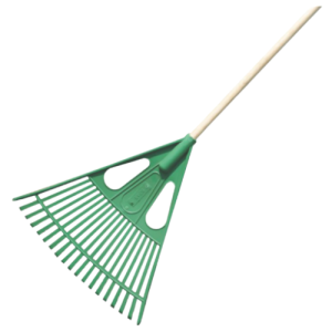 MTS Plastic Lawn Rake with Wooden Handle