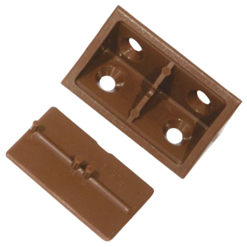 Mackie Brown Plastic Corner Block and Cap 20mm x 20mm, 4 Piece