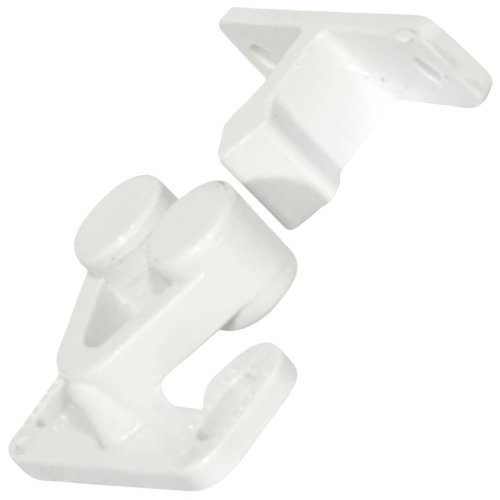 Mackie Plastic White Gripper Catch 20mm x 25mm, 6 Piece