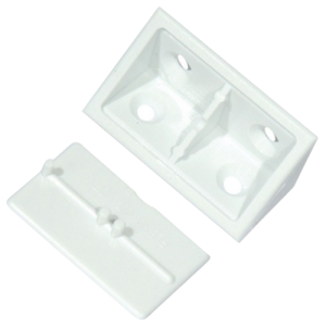 Mackie White Plastic Corner Block and Cap 20mm x 20mm, 4 Piece
