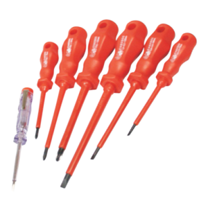 Mts Insulated Screwdriver Set with Electrical Tester, 7 Piece 1000V VDE