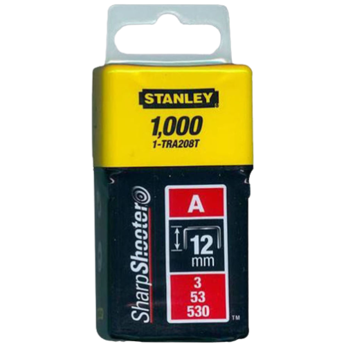 Stanley Light Duty 12mm Staples 1-TRA208T, Type A, 3, 53, 530