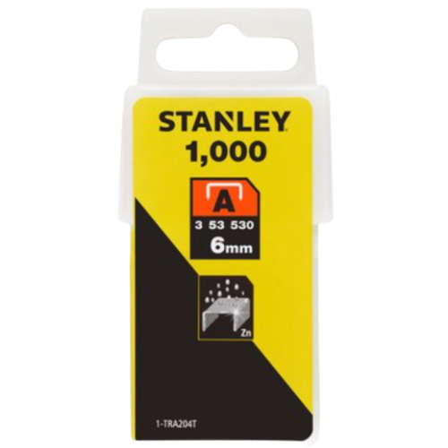 Stanley Light Duty 6mm Staples 1-TRA204T, Type A, 3, 53, 530