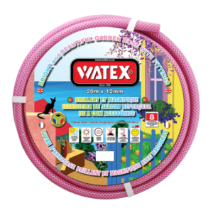 Watex Bright Pink Garden Hose (1/2 inch) 12mm x 20m with Fittings (8 Year)