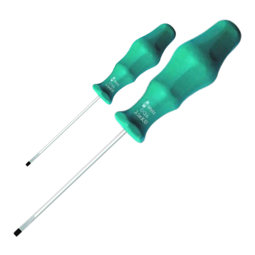 Wera Classic Electrician Green Flat Screwdriver 3.5mm to 5.5mm