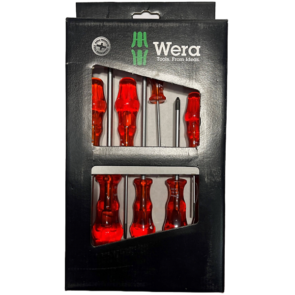 Wera Screwdriver Set Black Tip 10008, Pack of 8