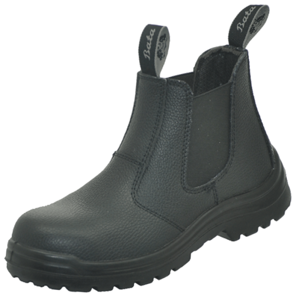 Bata Chelsea STC Black Safety Boot with No Laces, Size 6