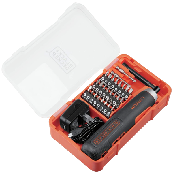 Black and Decker Screwdriver 3.6V + 27 Piece Accessories, BD40K27-B9