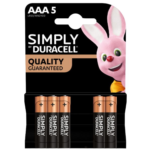 Duracell AAA Simply Batteries Pack of 5, Box of 10