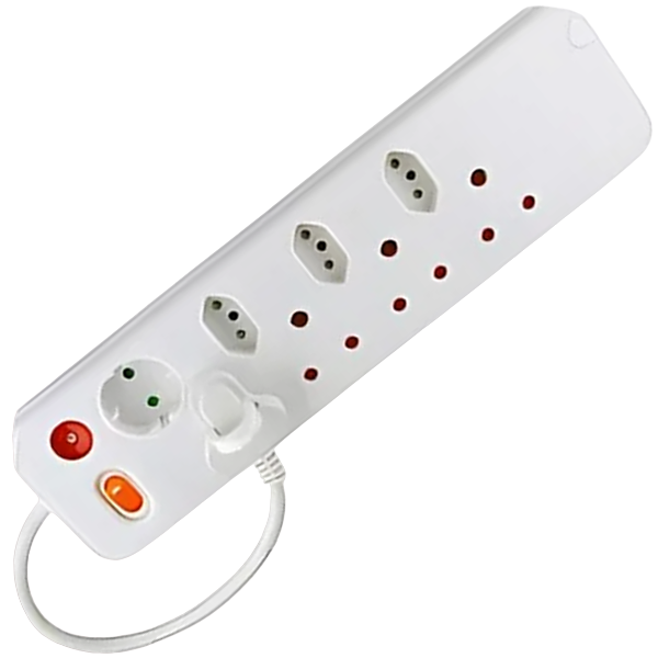 Electricmate 8 Way Multiplug, Single Switch with Overload