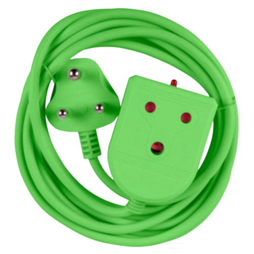 Electricmate Green Extension Lead 3 Metre, 10 Amp with 1.0mm Cord