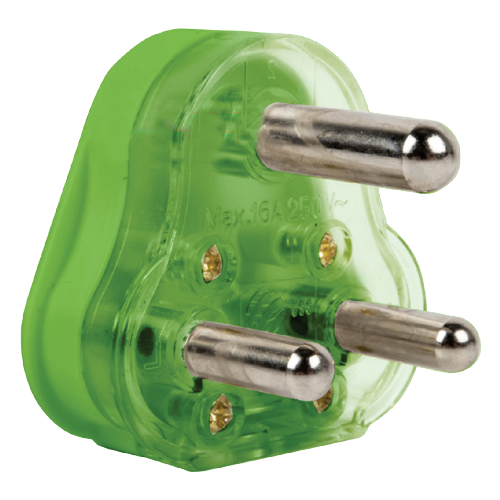 Electricmate Green Hollow Pin Plug Top 16 Amp